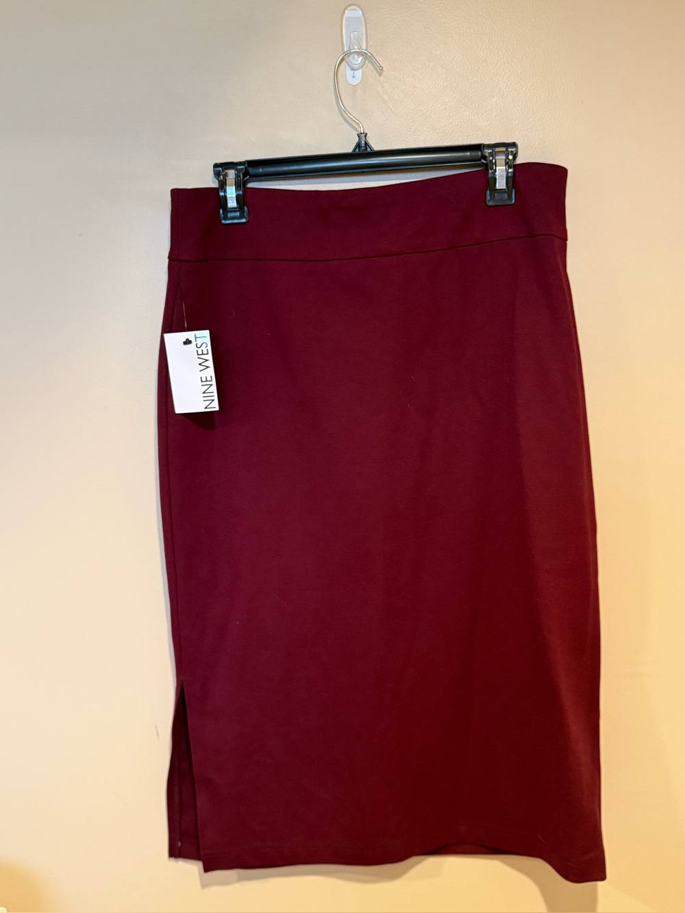 Nine West Wine Red Pencil Skirt with Side Slit